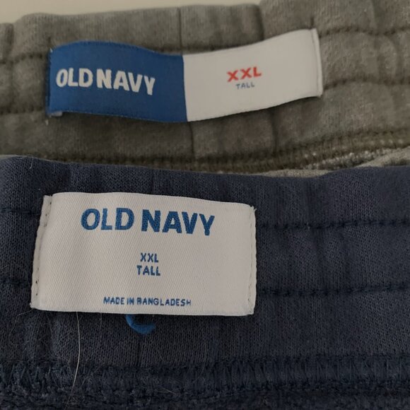 Old Navy 2 PC Fleece Jogger Sweat Shorts Drawstring Navy & Green Size XXL Tall - Picture 4 of 10
